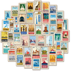 World Landmark Stickers: 10/30/50/100PCS Waterproof Decals for Kids, Luggage, Fridge (Online Order Only)