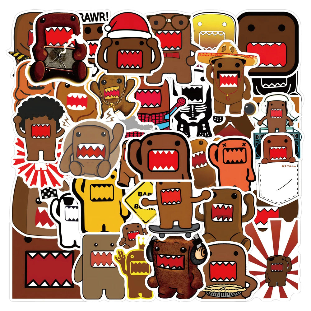 Domo Kun Stickers Pack - Cute Cartoon Decals for Luggage, Laptop, Skateboard (ONLINE ORDER ONLY)