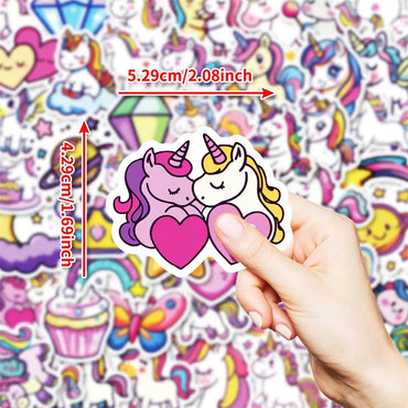 10/30/50PCS Kawaii Love Unicorn PVC Sticker Aesthetic DIY Korean Decoration Scrapbooking Hand Accounting Supplies for Kids (Online Order Only)