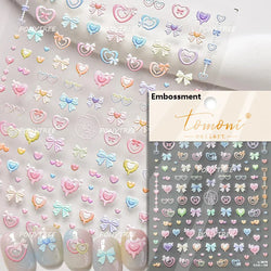 Dreamy Shiny Bowknot Ribbon Lace Delicate Tie Charming 5D Nail Art Decoration Sticker Self Adhesive Manicure Decal DIY Wholesale (ONLINE ORDER ONLY)
