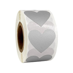 300pcs/roll Exquisite Silver Shiny Dot Heart Shaped Stickers Seal Labels for Gift Package Glitter Card Handmade Decoration (ONLINE ORDER ONLY)