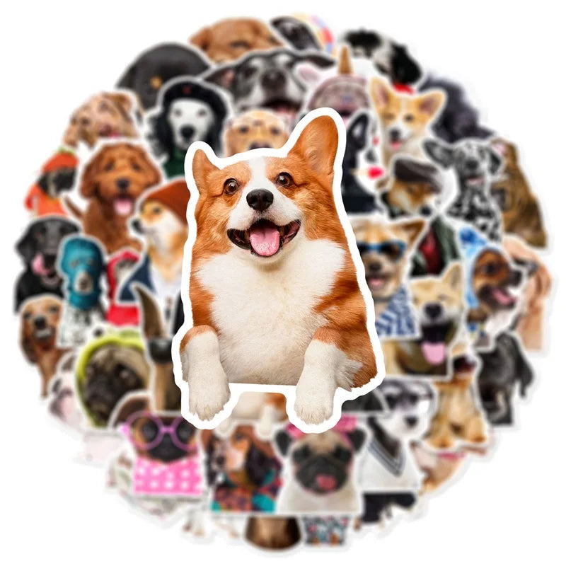 10/30/50PCS Kawaii Dog Hat PVC Sticker Aesthetic DIY Decoration Scrapbooking Accessories Stationery School Supplies for Kids (ONLINE ORDER ONLY)