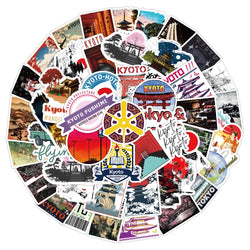 10/30/50PCS Kyoto Landscape Stickers Japanese Style Cartoon  Aesthetic Decals Decoration For Skateboard Fridge Phone Laptop Toys (ONLINE ORDER ONLY)