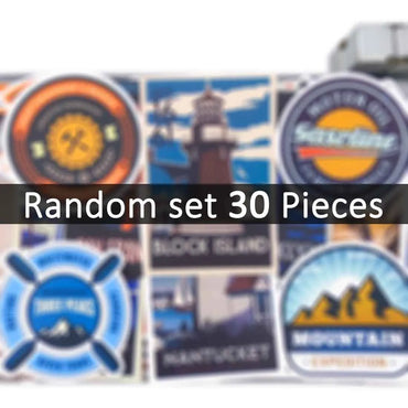 20/30/46Pieces Retro Travel Poster Art Landscape Adventure Slogan Stickers for Phone Laptop Luggage Bike Motorcycle Car Sticker (Online Order Only)