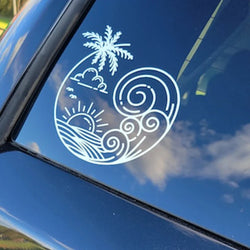 Beach Decal For Car Sticker Cover Laptop Vinyl Decal Computer Decal Bumper Window Stickers Beach Theme Decals Vinyl Decals (ONLINE ORDER ONLY)