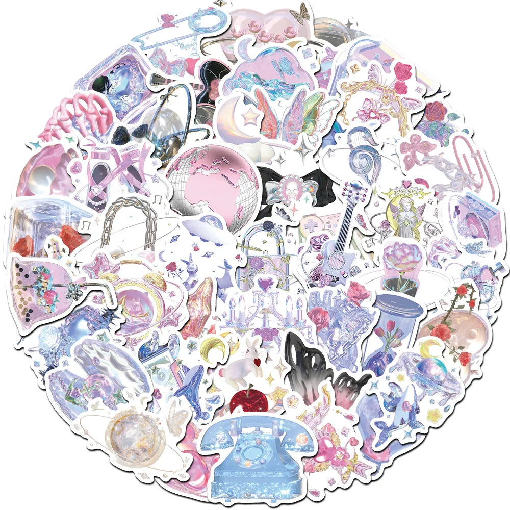 Cartoon Dream Girl Vinyl Stickers for Laptop, Car, Snowboard, Luggage, Fridge - 10/30/50Pcs (ONLINE ORDER ONLY)