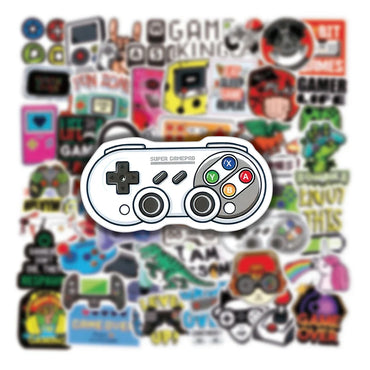 10/30/50PCS Game Machine Gamepad Stickers Cartoon Graffiti Decals Toy Phone Scrapbook Laptop Bike Fridge Waterproof Kids Sticker (ONLINE ORDER ONLY)