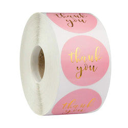 500pcs/roll Round Brown labels Thank You Kraft Stickers 1 inch Wedding Pretty Gift Envelope Sealing Label Stickers Stationery (ONLINE ORDER ONLY)