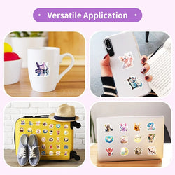 10/30/50PCS Cartoon Cat Flower Sticky PVC Sticker Aesthetic DIY Decoration Scrapbooking Hand Accounting Supplies for Kids (Online Order Only)