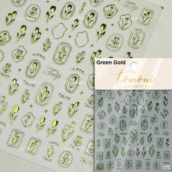 Retro Border Colourful Pink Purple Tulip Flower Bouquet Garden Fragrant 5D Soft Relief Adhesive Nail Art Sticker Manicure Decals (ONLINE ORDER ONLY)