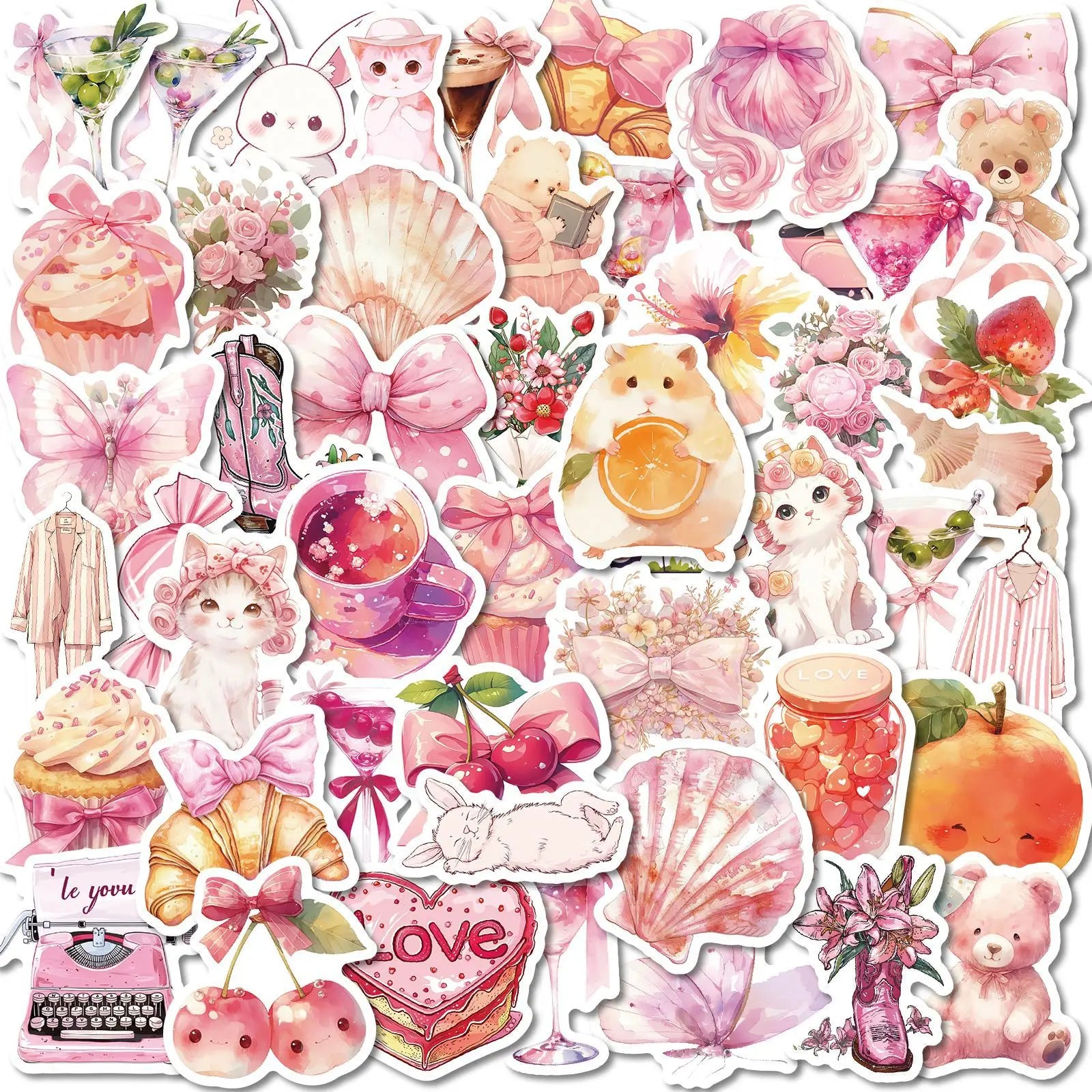 50pcs Cute Cat Stickers for Helmet, Wall, DIY Decoration (Online Order Only)