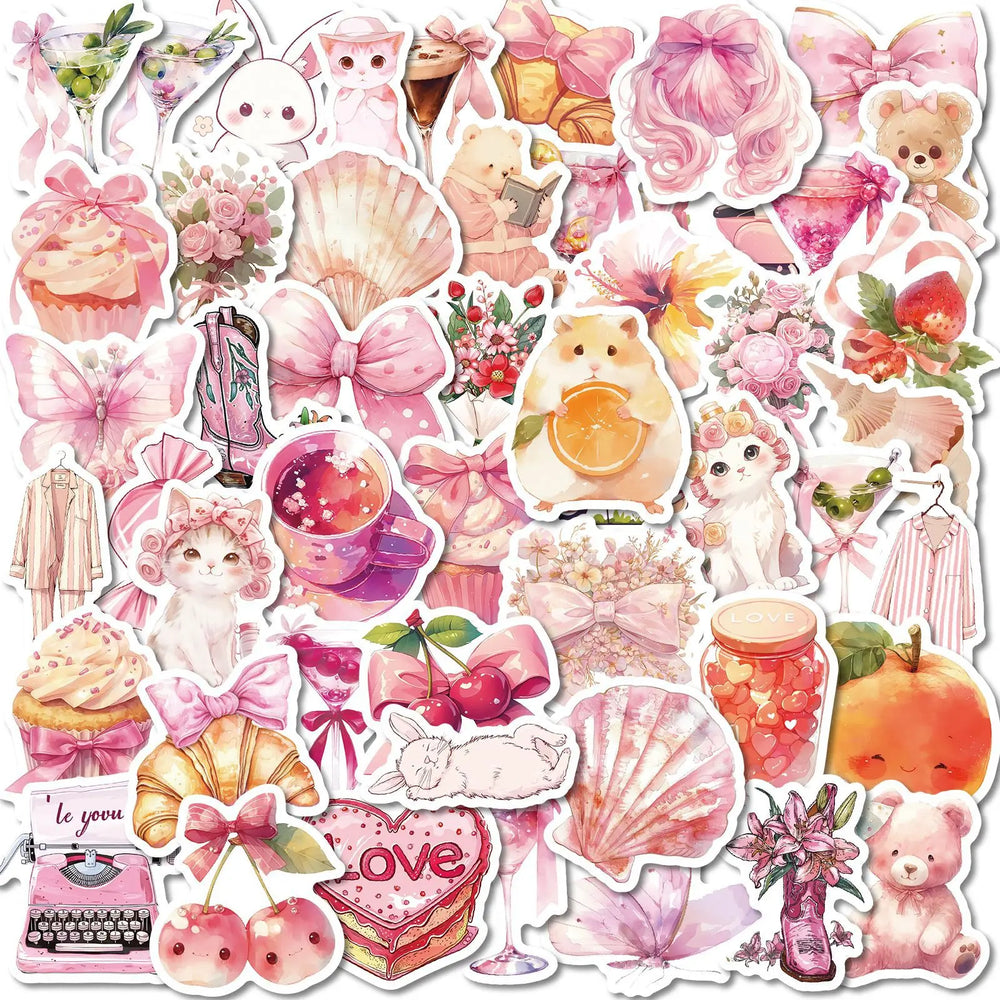 50pcs Cute Cat Stickers for Helmet, Wall, DIY Decoration (Online Order Only)