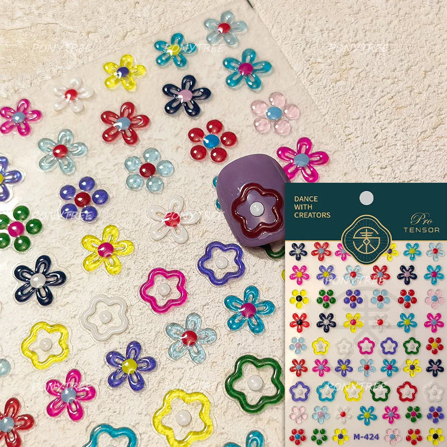 Shiny Cherokee Rose Golden Cherry Blossom Cherish Enjoy Flower Line Petal Delicate Self Adhesive Nail Art Sticker Manicure Decal (ONLINE ORDER ONLY)