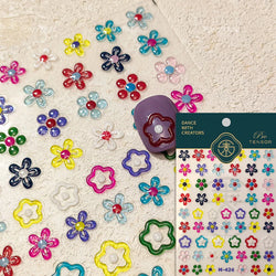 Shiny Cherokee Rose Golden Cherry Blossom Cherish Enjoy Flower Line Petal Delicate Self Adhesive Nail Art Sticker Manicure Decal (ONLINE ORDER ONLY)