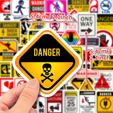 10/30/50PCS Warning Slogans PVC Sticker Aesthetic DIY Children's Decoration Scrapbooking Stationery School Supplies for Kids (ONLINE ORDER ONLY)