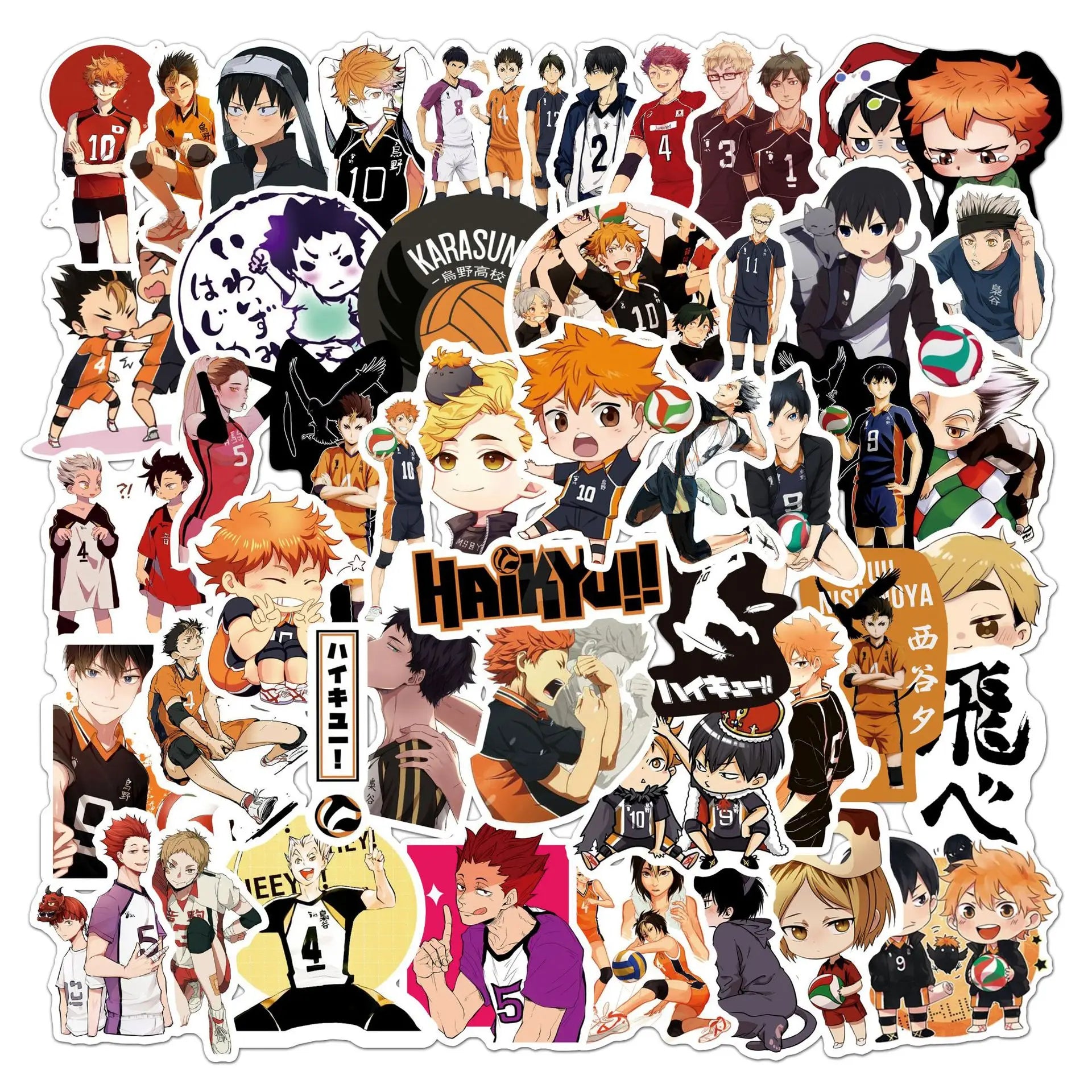 Haikyuu!! Stickers Set: Animation Decals for Laptop, Guitar, Bike, Skateboard (ONLINE ORDER ONLY)