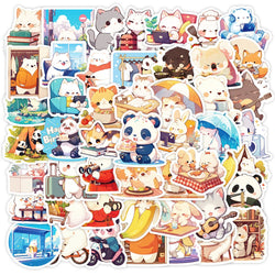 Cute Animal Cat Stickers for Laptop, Phone, Suitcase, Notebook, Kids Toys (Online Order Only)