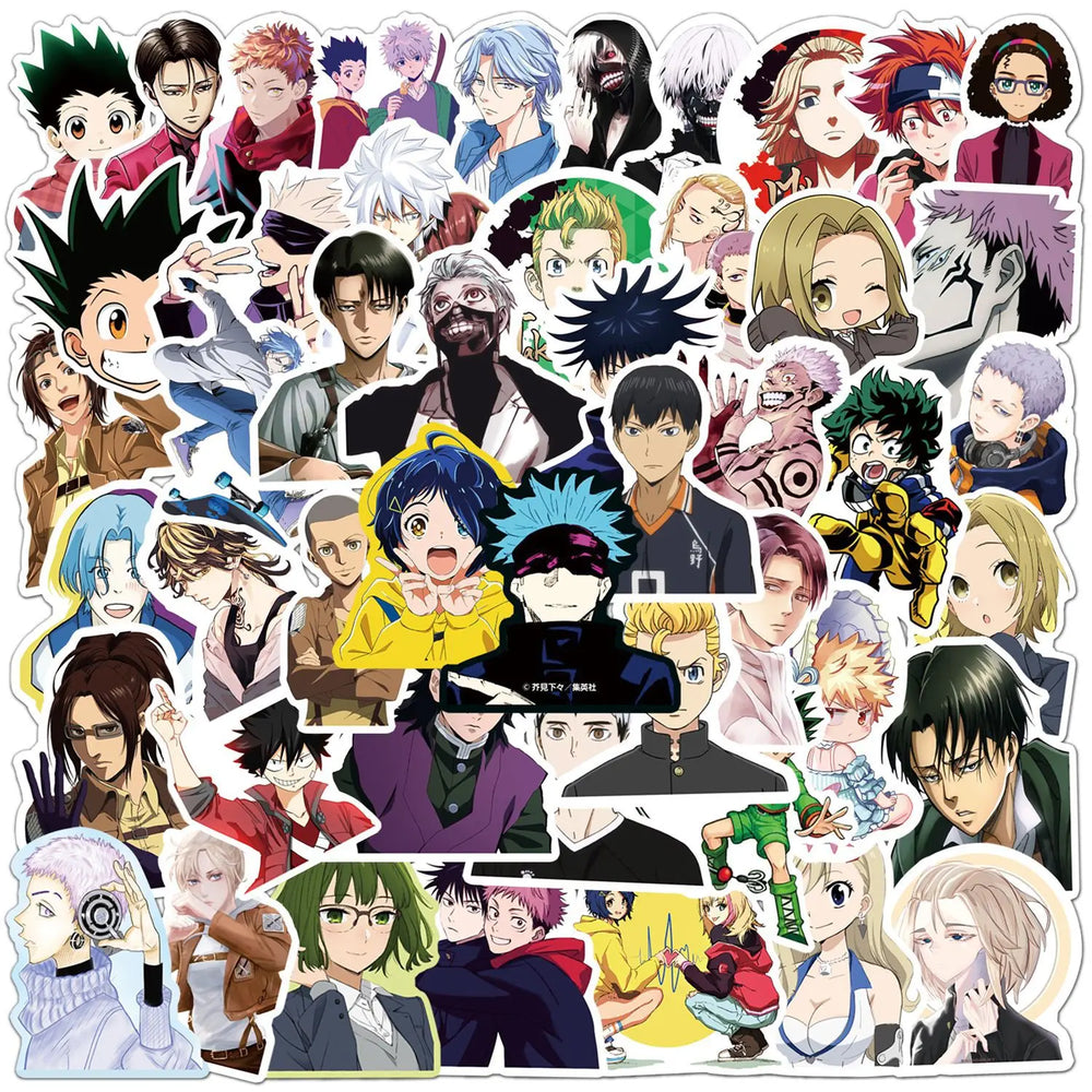 50pcs Anime Character Stickers for Helmets, Walls, DIY Decor (Online Order Only)