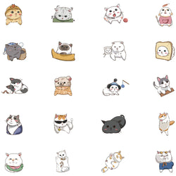 60pcs Cute Cartoon Japanese Style Cats Stickers Kids Animal Decals Vinyl Waterproof Graffiti For Luggage Phone Laptop Sticker (ONLINE ORDER ONLY)