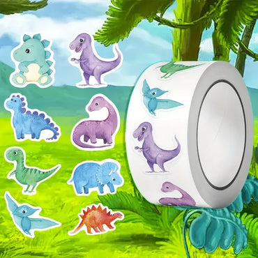 100-500pcs Animals Dinosaur Stickers Reward Stickers for School Reward Students Teachers Cute Decoration Gift Box Sticker Label (Online Order Only)