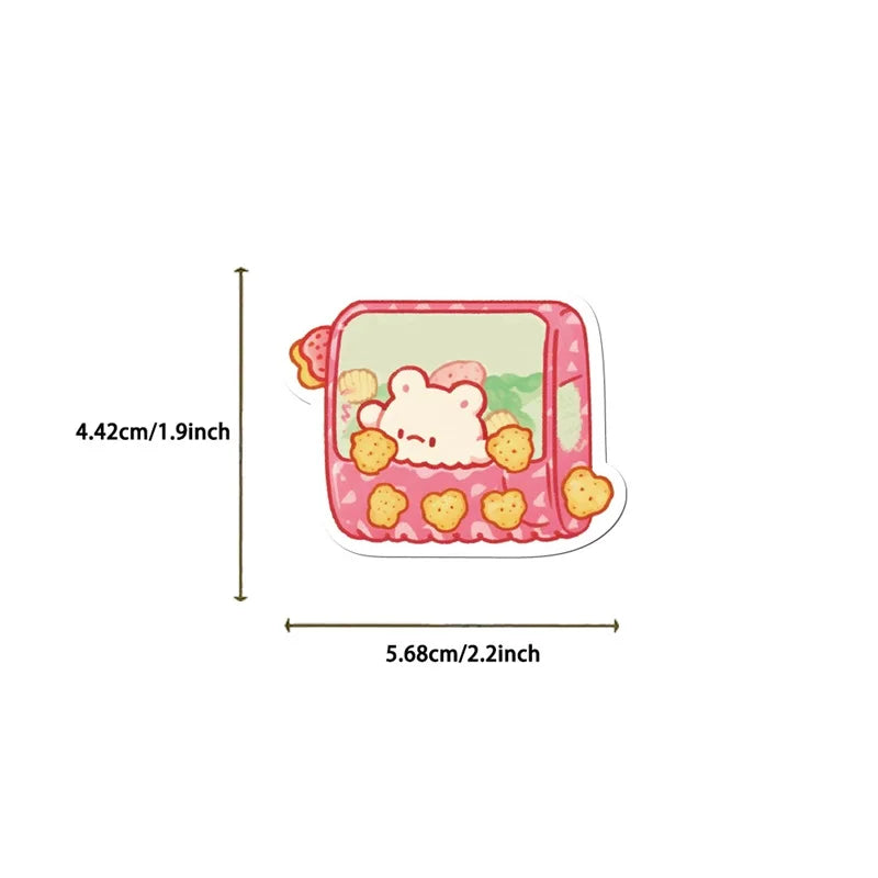 10/30/50PCS Cute Pink Food PVC Sticker Aesthetic Children's Decoration Scrapbooking Korean Stationery School Supplies for Kids (ONLINE ORDER ONLY)