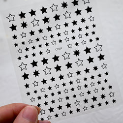 9Pcs 3D Sliver Stars Nails Stickers Bronzing Star Nail Art Decals For DIY Nail Art Decoration Self Adhesive Nail Manicure Parts* (Online Order Only)