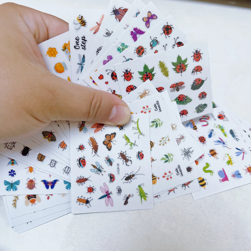 30pcs/Set Y2K 3D Cute Insect Nail Stickers Chic Dragonfly Spider Insect Butterfly Design Sliders Ladybug Beetle Manicure Decals* (Online Order Only)