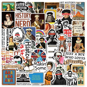 10/30/50PCS Funny History Character Sticky PVC Sticker Aesthetic DIY Decoration Scrapbooking Hand Accounting Supplies for Kids (ONLINE ORDER ONLY)
