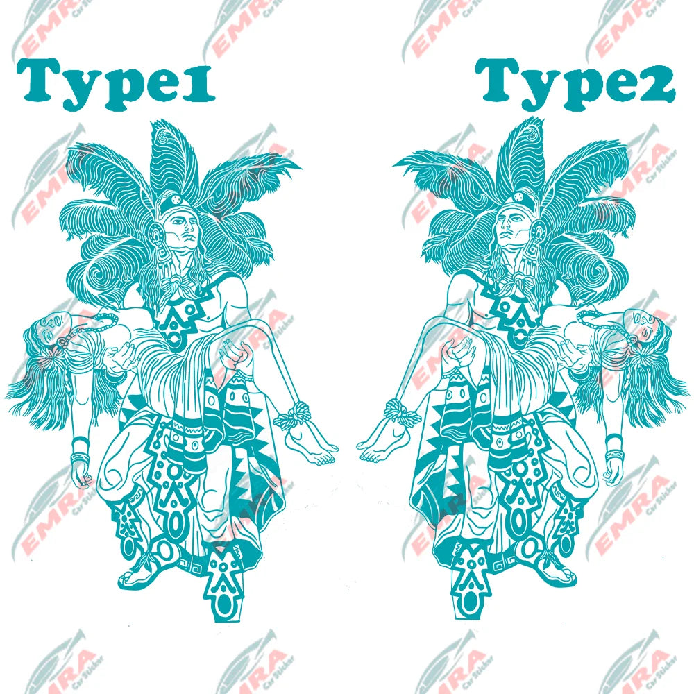 Aztec Man Women Stickers For Car Stickers External Accessories Hood Decoration Die Cutting Waterproof Prevent PVC Vinyl Decal (ONLINE ORDER ONLY)