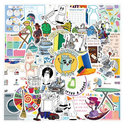 55pcs Cartoon Chore Graffiti Stickers for Suitcase, Water Cup, Phone, Laptop, Scooter, Refrigerator (Online Order Only)