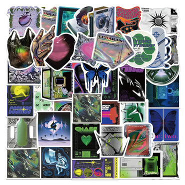 10/30/40pcs Harajuku Acid Graphic Stickers Aesthetic Psychedelic Decals Skateboard Laptop Guitar Phone Luggage Car (ONLINE ORDER ONLY)