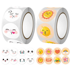 500pcs/roll Cute Cartoon Sealing Stickers Thank you Sticker Envelope Gift Decor Labels Children Stationery Stickers 1 Inch (ONLINE ORDER ONLY)