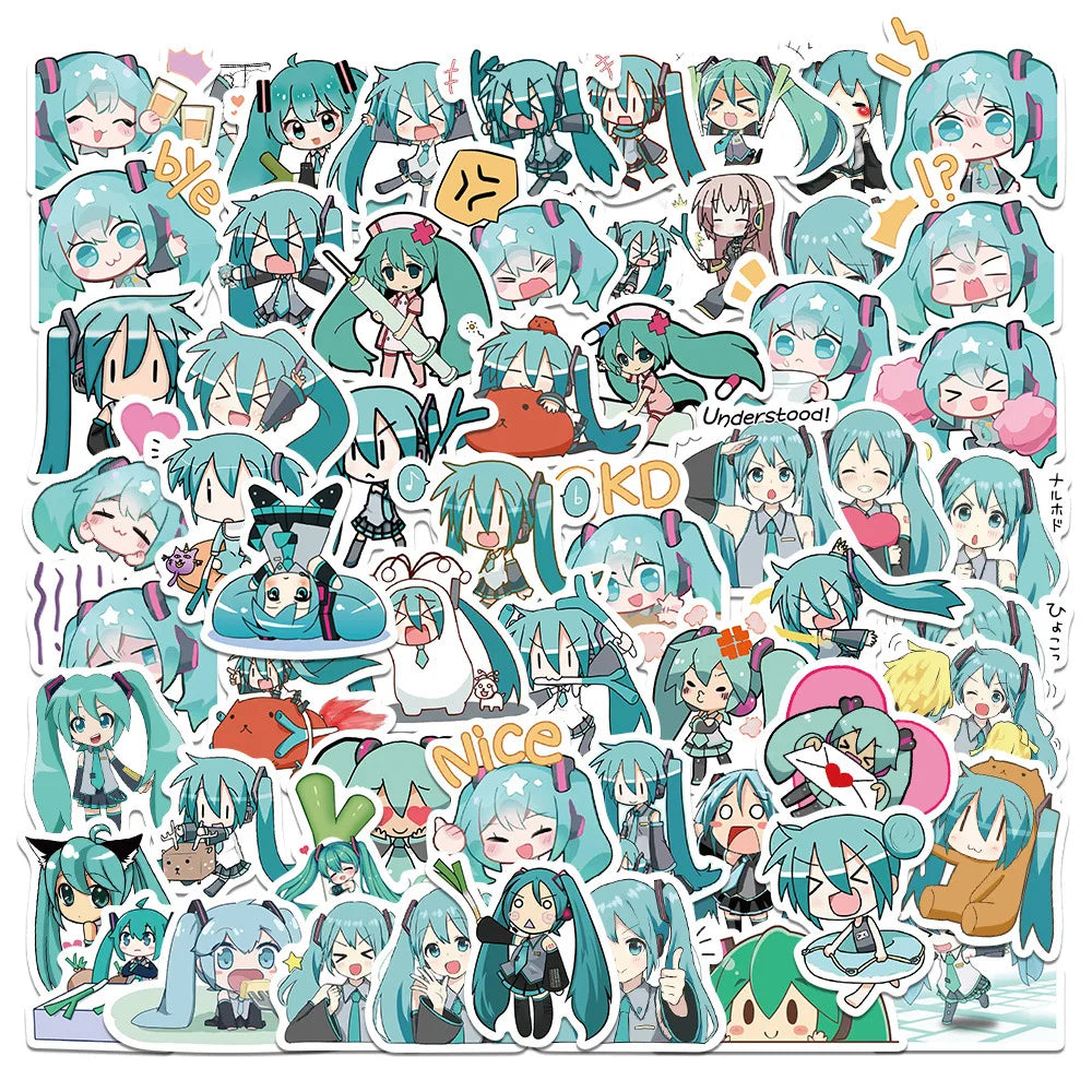 Hatsune Miku Sticker Pack - Waterproof, Kawaii, Cute Laptop Skin (Online Order Only)