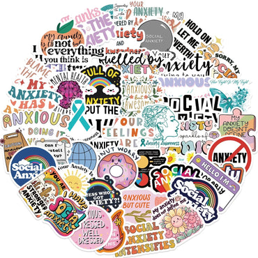 Anxiety Sensory Stickers Pack - Funny Graffiti Decals for Laptop, Car, Bike, Skateboard, Scrapbook (ONLINE ORDER ONLY)