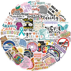 Anxiety Sensory Stickers Pack - Funny Graffiti Decals for Laptop, Car, Bike, Skateboard, Scrapbook (ONLINE ORDER ONLY)