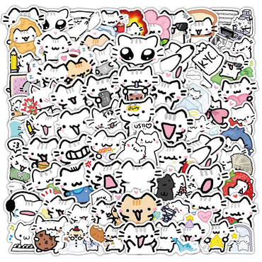 10/30/72PCS Cute Pokky Cat Stickers Kawaii Animal Meme Graffiti Decals Luggage Laptop Phone Guitar Car Bike Skateboard Sticker (ONLINE ORDER ONLY)