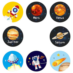 100-500 Pcs 1-1.5inch Stickers Roll Reward Student Children Enlightenment Toys Label Stationery Seal Lable Space Astronaut Star (ONLINE ORDER ONLY)