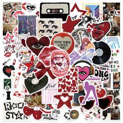 50pcs Retro Aesthetic 90s Y2K Stickers Downtown Modern Girls Stickers For Laptop Luggage Guitar Skateboard Vinyl Car Decals (ONLINE ORDER ONLY)