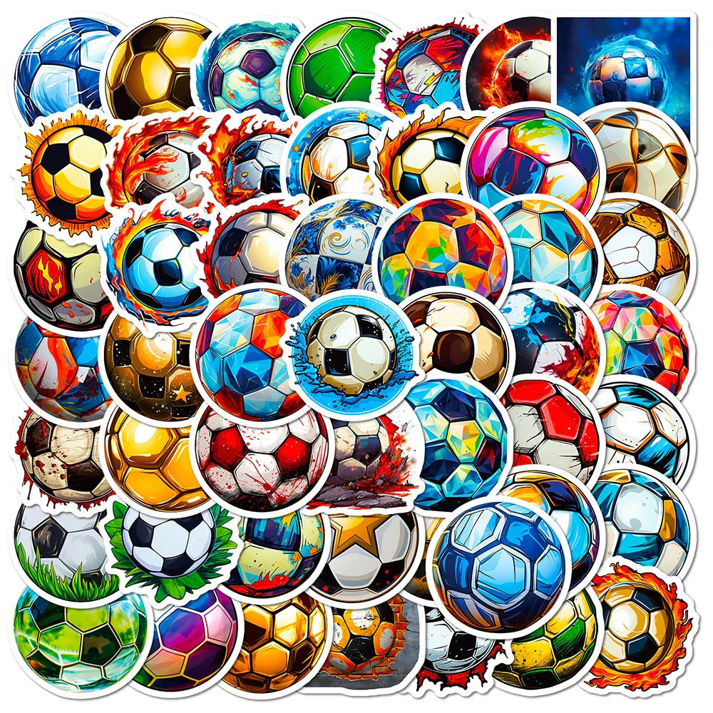 Cartoon Soccer Stickers 10/30/50pcs Waterproof Decals for Laptop, Phone, Motorcycle, Kids Toys (ONLINE ORDER ONLY)