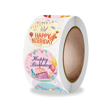 100-500pcs Happy Birthday stickers Gift packaging Sealing Label DIY Party decoration Self-adhestive Handmade Stationery Sticker (ONLINE ORDER ONLY)