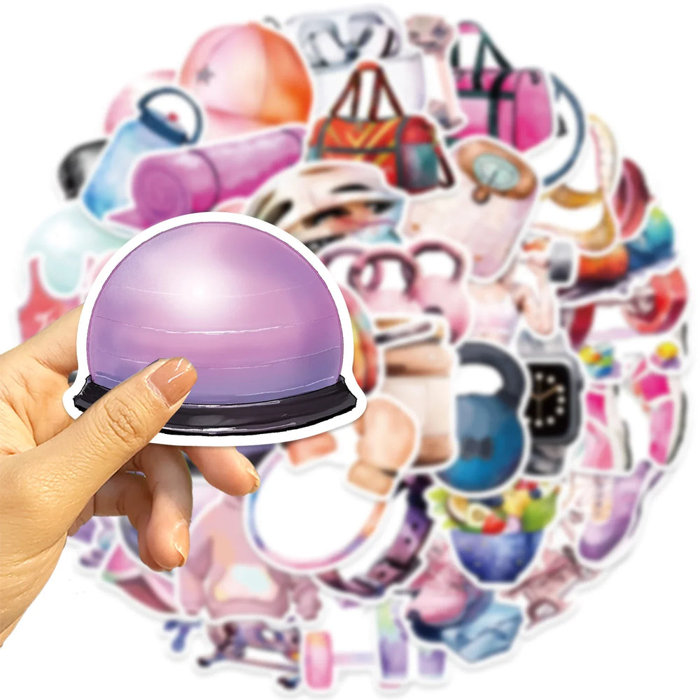 50pcs Inspirational Fitness Graffiti Sticker Decals DIY Water Bottle Motorcycle Laptop GYM Sport Sticker for Kid Toys (ONLINE ORDER ONLY)