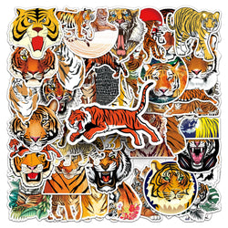 50Pcs Tiger Cartoon Waterproof Vinyl Stickers for Skateboard Snowboard (ONLINE ORDER ONLY)