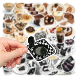 10/30/50PCS Kawaii Food Dessert Coffee Stickers Ins Style Cartoon Decals Decoration DIY Skateboard Laptop Phone Guitar Bike Car (ONLINE ORDER ONLY)