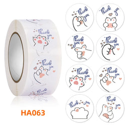 500pcs 1inch Cartoon Animal Children Sticker Label Thank You Cute Toy Game Sticker DIY Gift Sealing Label Decoration (ONLINE ORDER ONLY)