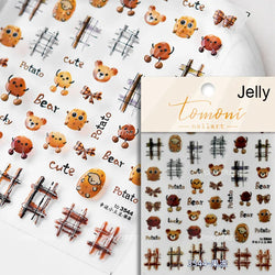 Cute Food Dog Baking Cookies Bread Rabbit Cheese Pudding Croissant Doughnut Adhesive Nail Art Decoration Sticker Manicure Decals (ONLINE ORDER ONLY)
