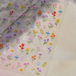 Colourful Butterfly Rose Flower Tulip Daisy Moth Orchid Narcissus 3D Self Adhesive Nail Art Decorations Stickers Manicure Decals (ONLINE ORDER ONLY)