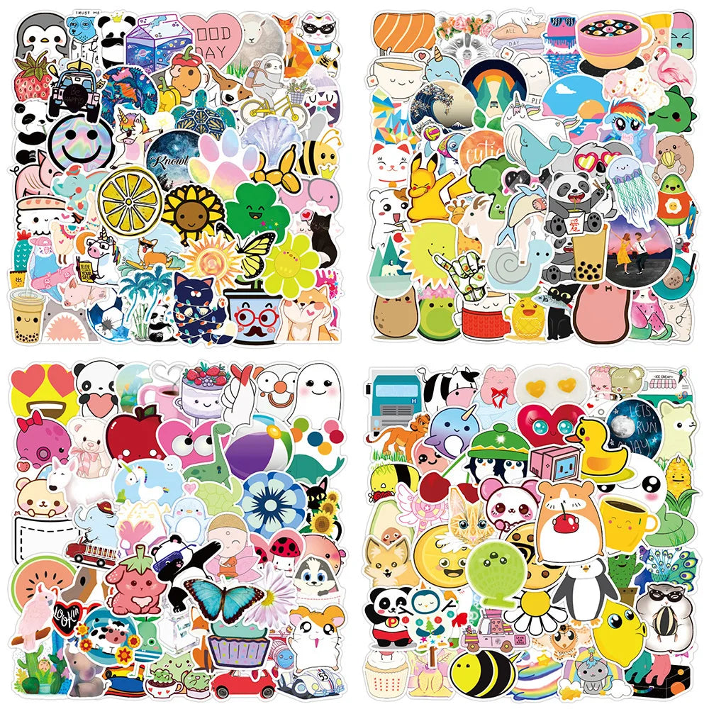 50pcs Cute Cartoon Animal Stickers for Laptop, Phone, Kids Toys, Scooter, Trolley Case (ONLINE ORDER ONLY)