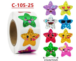 500/ Roll 2.5cm Packed With self-Adhesive Star Sticker Bonus Chart Decorative Self-adhesive sticker Label Stationery sticker (Online Order Only)