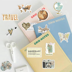 50PCS Travel The Map Stickers Cartoon Graffiti Decoration Skateboard Laptop Notebook Luggage Waterproof Decal Toy (ONLINE ORDER ONLY)
