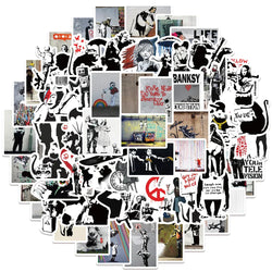 Banksy Street Art Stickers Waterproof for Car, Bike, Luggage, Phone, Laptop - 10/30/67PCS (ONLINE ORDER ONLY)